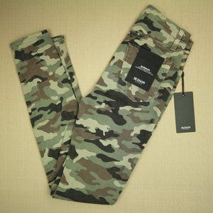 Hudson Barbara High Waist Super Skinny Ankle Jeans Women's Sz 24 Camouflage NWT